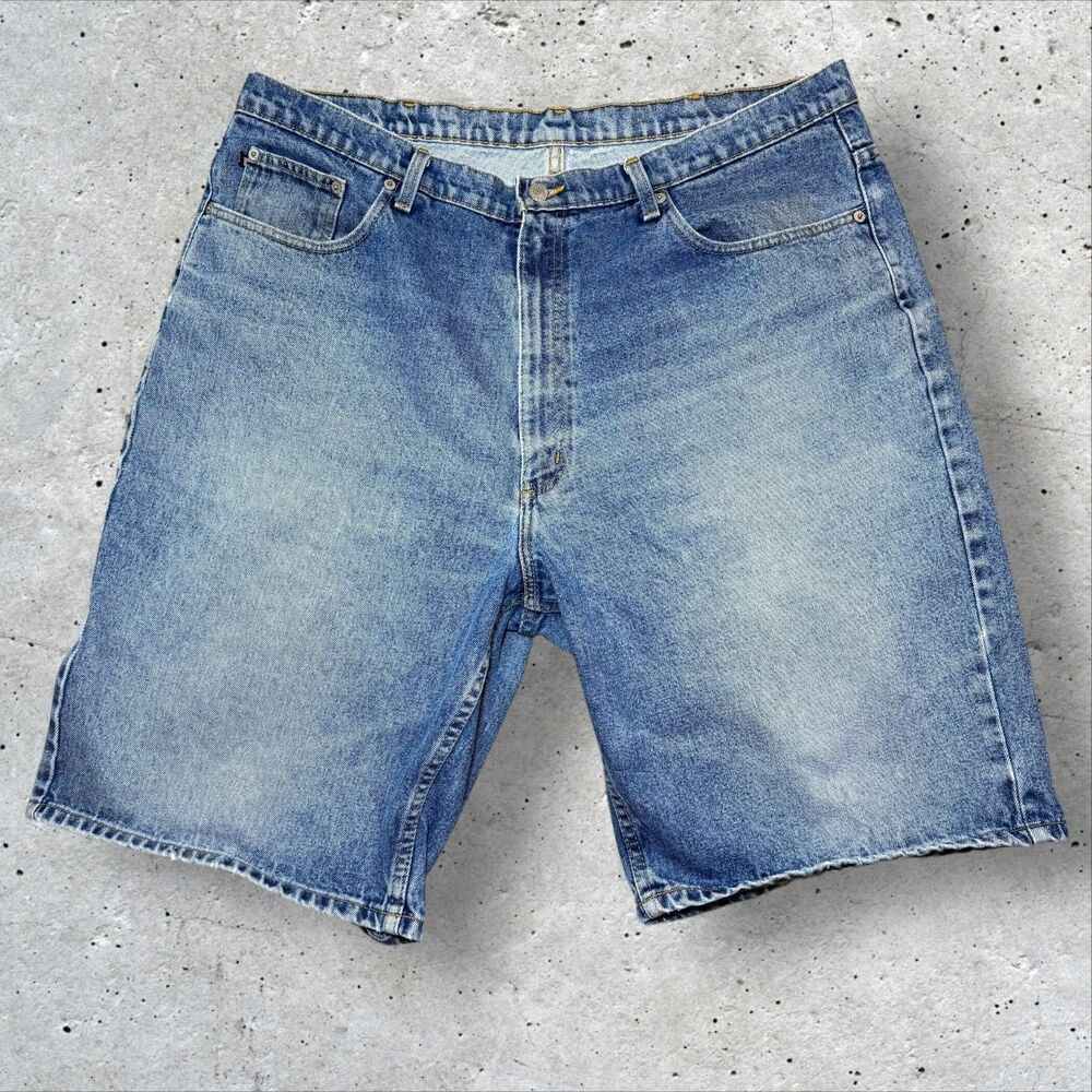 Polo Ralph Lauren Jeans Co Mens 40 Blue Denim Shorts Banner Short Flag Baggy Y2K